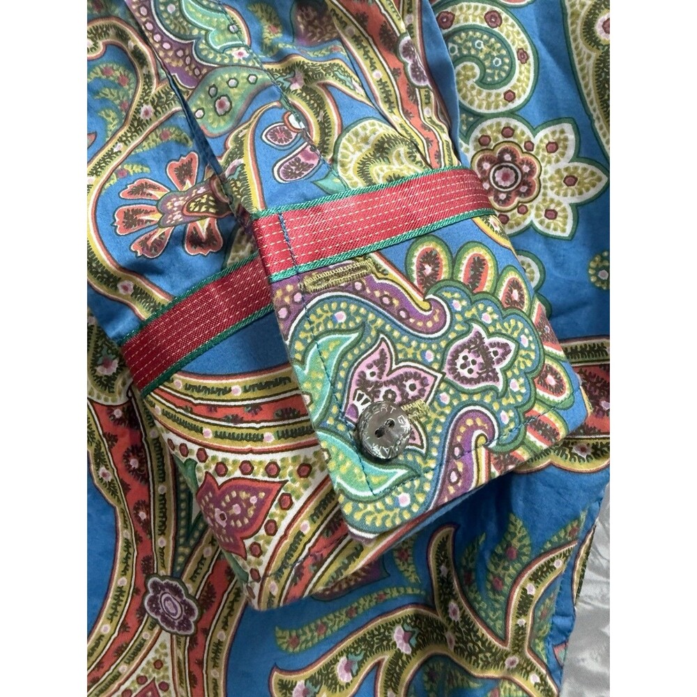 Robert Graham Men's L/G Blue Green Pink Paisley Long Sleeve Button-Up Shirt - Picture 4 of 8